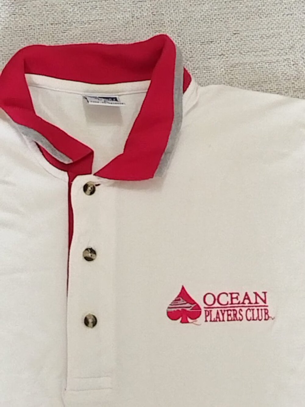 Port and Company Ocean Players Club Polo Shirt White 100% Cotton Men's XL